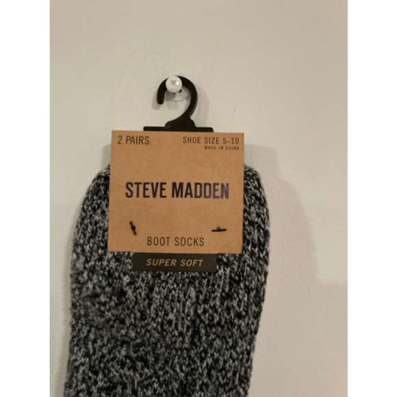 Steve Madden Boot Sock Package of 2…Black/Tan Size Woman’s 5-10 - Picture 3 of 4